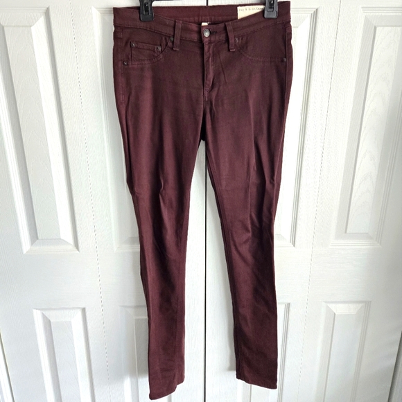 rag & bone Denim - Rag & Bone Mulberry Burgundy 5 Pocket Skinny Legging Jeans 29
